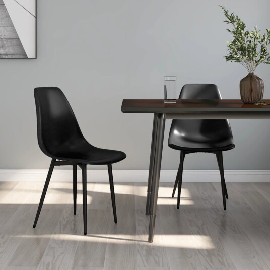 vidaXL Spisestoler 2 stk svart PP vidaXL Spisestoler 2 stk svart PP