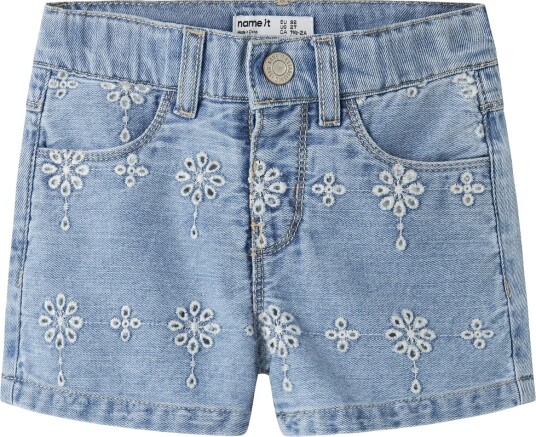 Name It Nmfrose Mom Jeans-Shorts i Lys Blå Denim Størrelse 104