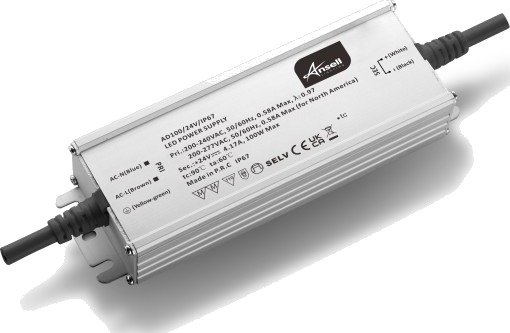 Ansell Lighting utendørs LED driver 24V 100W