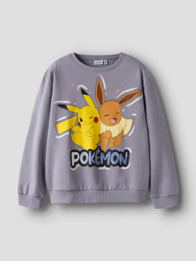 Name It Jyd Pokemon Long Sleeve Nreg Sweat Brushed Sky Lilla 158/164
