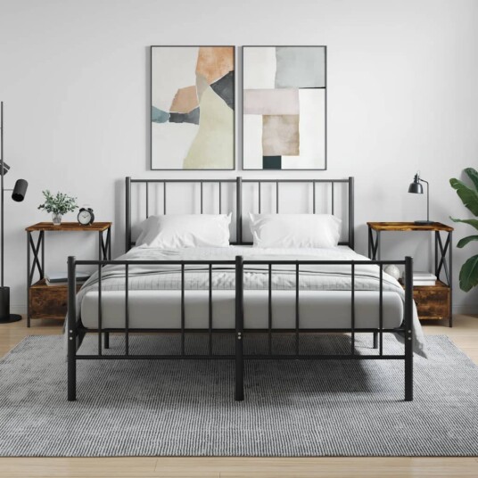 vidaXL Nattbord 2 stk røkt eik 50x41x65 cm konstruert tre vidaXL Nattbord 2 stk røkt eik 50x41x65 cm konstruert tre
