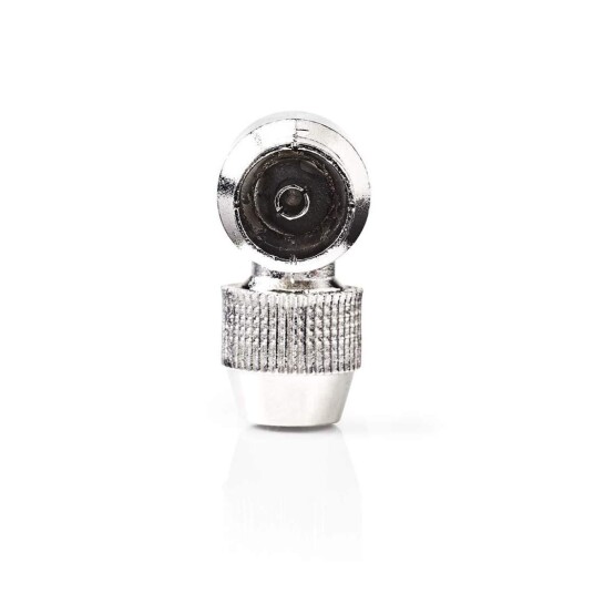 Nedis IEC koaks Connector Vinklet Hunn Nikkel Belagt 75 Ohm Skrue Kabeltilførselsdiameter: 7.0 Mm Metall Sølv 2 St