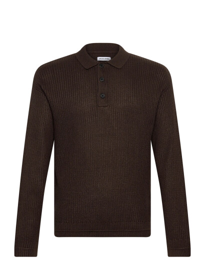 Jack & Jones Jjkaito Knit Polo Bf - Brown - L