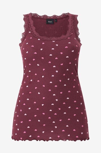 Zizzi   Singlet mLiv S/L Aop Top   Rød