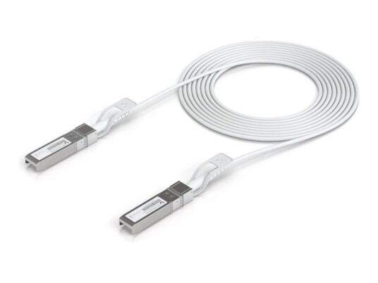 Ubiquiti Unifi - Direkte 25Gbase-Koblingskabel - Sfp28 (Hann) Til Sfp28 (Hann) - 3 M - 3 Mm - Hvit
