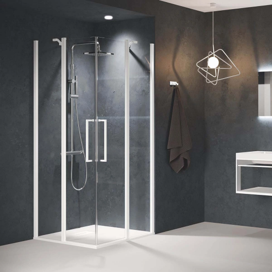Novellini Young 2.0 A Slagdør m/sidef. 91-93 cm, Sort Matt/Klart Glass