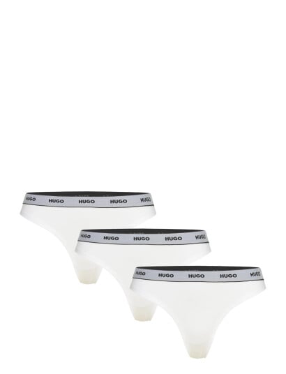 HUGO Triplet Thong Stripe - White - L