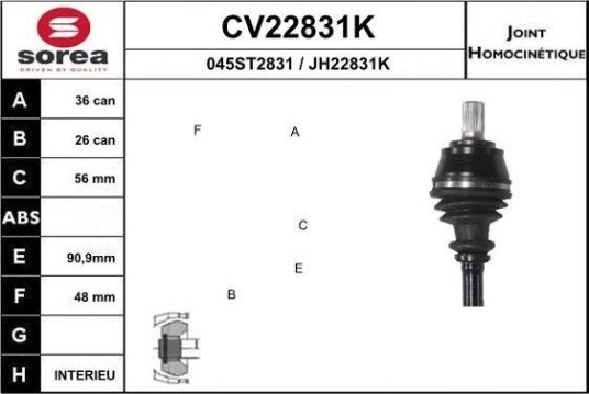 Drivledd EAI CV22831K