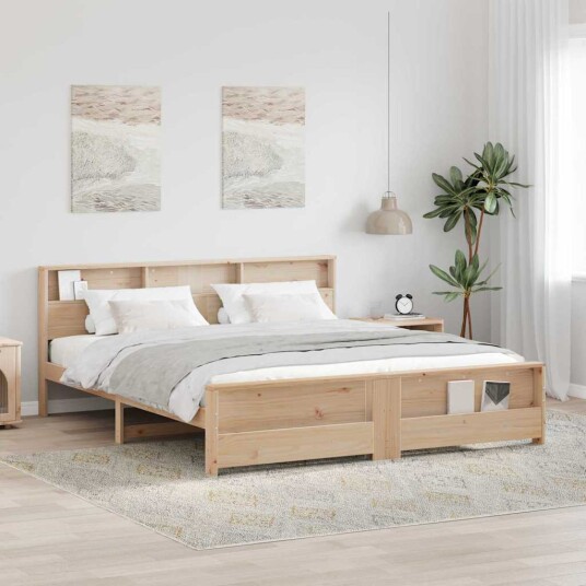  Sengestamme med hodegjerde Brun 180 x 200 cm Heltre furu