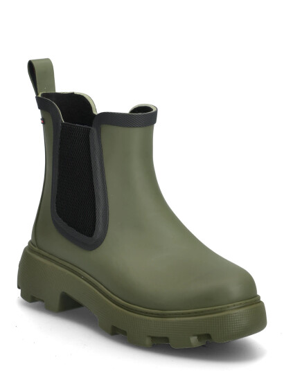 Tommy Hilfiger Flag Ankle Rainboot Warm Lining - Khaki green - 37