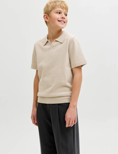 Jack & Jones Jprblamilano Spring Knit Split Nec Jnr Beige 176