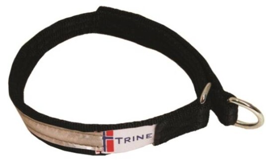 Trine Halsbånd i webb m.refleks Sort 75cm