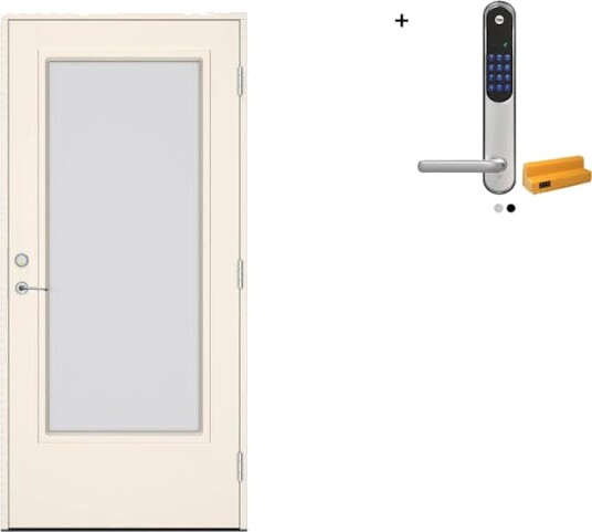 Ytterdør Swedoor Advance-Line Vision Lumina med Yale Doorman Classic Home