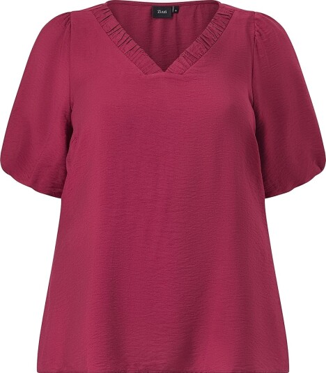 Zizzi Bluse Cameredith 1/2 Blouse Rød
