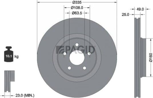 PAGID 56178NC Bremseskive