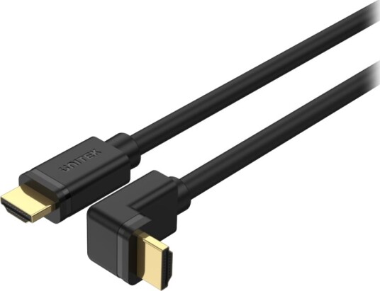 Unitek High Speed Hdmi Kabel Med Ethernet Hdmi Hann Rett Til Hdmi Hann Høyrevinklet 2 M Trippel Beskyttelse Svart 4K 60Hz Støtte