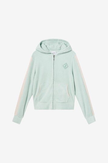 Juicy Couture Hettegenser Juicy Towelling Zip Through Hood Grønn