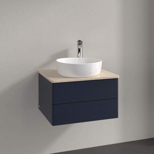 Villeroy & Boch Antao Servantskap med 2 skuffer 60x50x36 cm u/lys Blå Matt/Crème Villeroy & Boch Antao Servantskap med 2 skuffer 60x50x36 cm u/lys Blå Matt/Crème