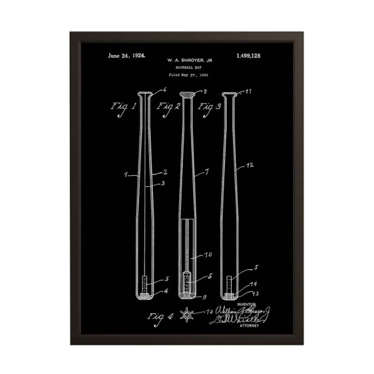 Patentskisse Plakat Baseballbat