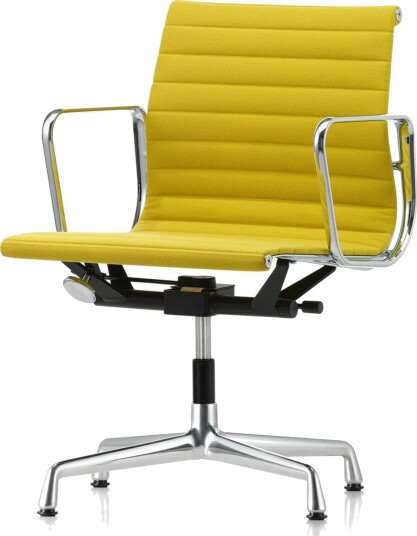 Vitra Aluminium EA 131 Kontorstol med Sving og Armlener Grønn/Canola Vitra Aluminium EA 131 Kontorstol med Sving og Armlener Grønn/Canola