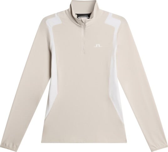 J.Lindeberg Women's Mae Quarter Zip Mid Layer Moonbeam L J.Lindeberg Women's Mae Quarter Zip Mid Layer Moonbeam L