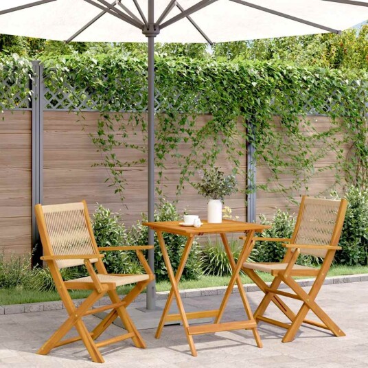  Bistrosett 3 deler beige polypropylen og heltre 3281807