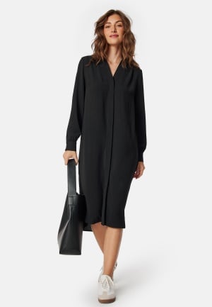 BUBBLEROOM Hidden Button Shirt Dress Black M BUBBLEROOM Hidden Button Shirt Dress Black M