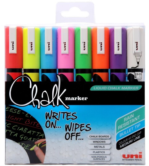 Uni Chalkmarker 5M Assorted colors, 8 pc Uni Chalkmarker 5M Assorted colors, 8 pc