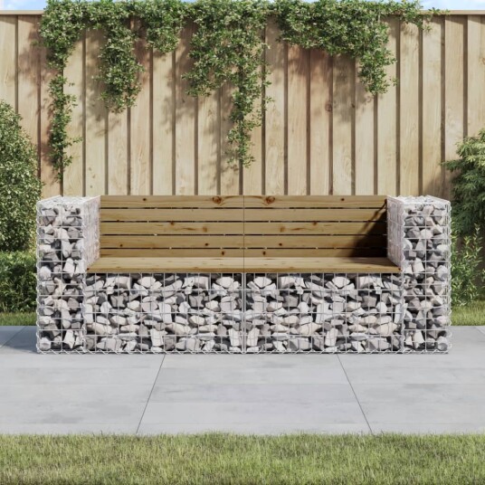 vidaXL Hagebenk gabiondesign 184x71x65,5 cm impregnert furu vidaXL Hagebenk gabiondesign 184x71x65,5 cm impregnert furu