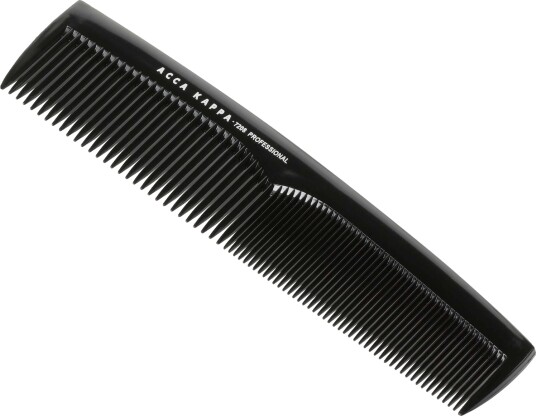 Acca Kappa Professional Styling Fine Coarse Teeth Comb – 7208 Black