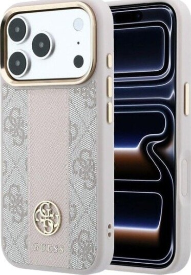 GUESS 4G with Stripe Round and Classic Logos MagSafe case for iPhone 17 Pro / 18 Pro - pink