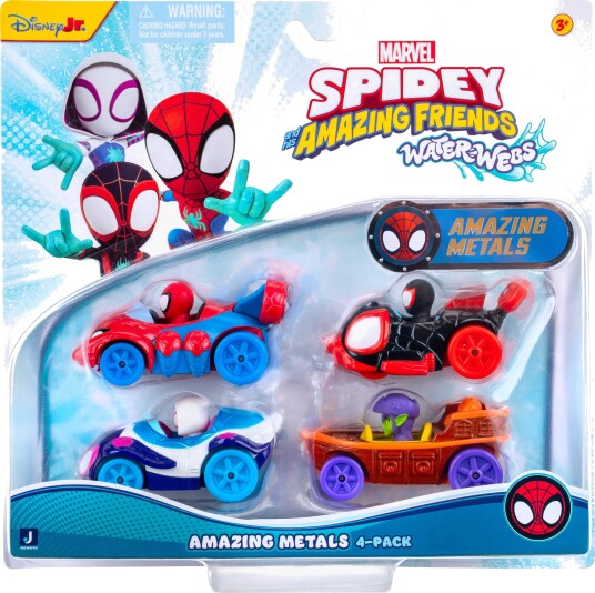 Spider-Man Amazing Metals Bilsett 4-pk - Multi Spider-Man Amazing Metals Bilsett 4-pk - Multi