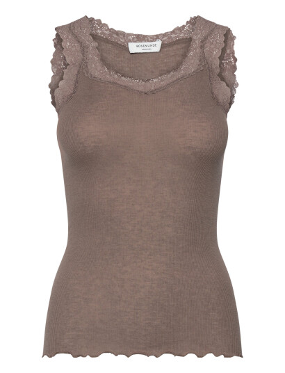 Rosemunde Rwburlington Wool Sl Lace Top - Brown - XS