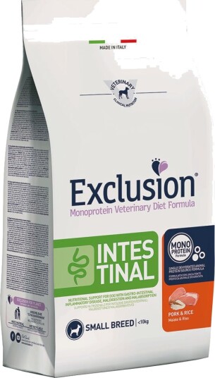 Exclusion Diet Tørrfôr Intestinal Small Breed Med Svinekjøtt Og Ris 2 X 7 kg Exclusion Diet Tørrfôr Intestinal Small Breed Med Svinekjøtt Og Ris 2 X 7 kg