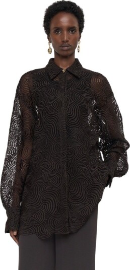 Joseph Nyla blouse cord lace crochet 38 brun dame Joseph Nyla blouse cord lace crochet 38 brun dame