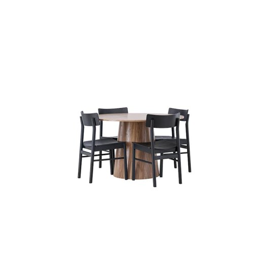 Venture Home Spisegruppe Venture Home Lanzo Ø120 cm med 4 stk Montros Stoler GR23570