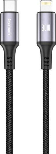 NEXTBATT USB-C til Lightning kabel 30W, 3A, 1m - Svart NEXTBATT USB-C til Lightning kabel 30W, 3A, 1m - Svart