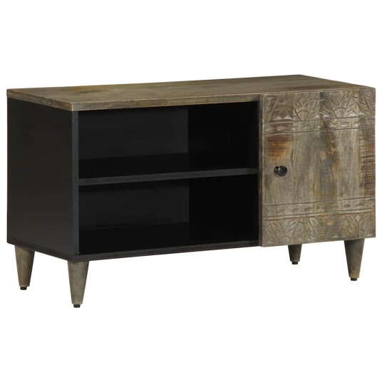  TV benk lysegrå 80x31,5x46 cm heltre mango