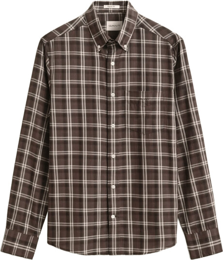 Gant Reg Twill Check Shirt Brown XXXL