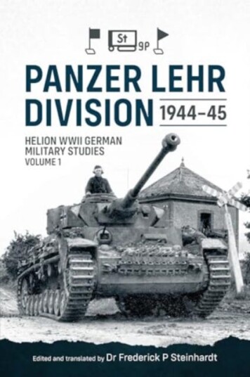 Panzer Lehr Division 194445  Helion WWII German Military Studies Volume 1