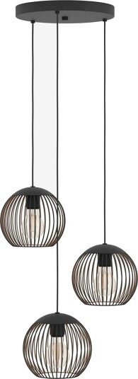 EGLO Pendellampe Almanzora Round With 3 Lamps Kobber Takpendler