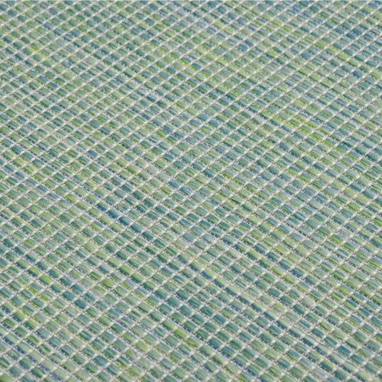 vidaXL Utendørs flatvevd teppe 140x200 cm turkis