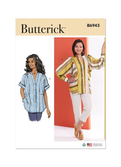 Butterick 6943 Topp Til Dame B5 8 10 12 14 16