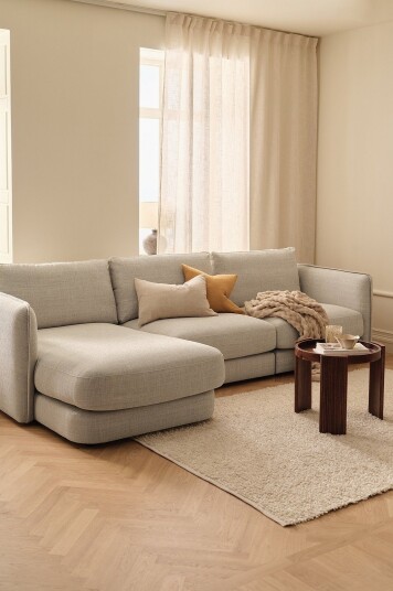 Nord Komfort   Sofa Darwin 2 seter med sjeselong   Hvit