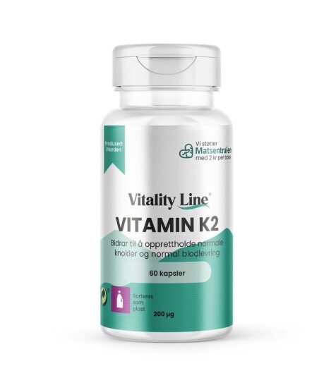 Vitality Line vitamin K2 60 kapsler Vitality Line vitamin K2 60 kapsler