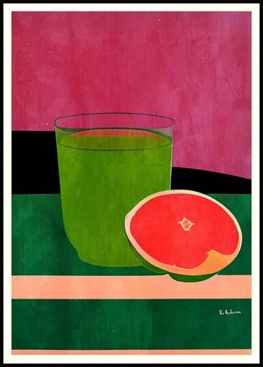Pink Little Grapefruit Poster Plakat / 70x100cm