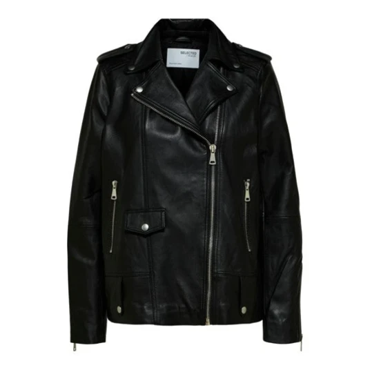 SELECTED FEMME Madison Leather Jacket Black 34