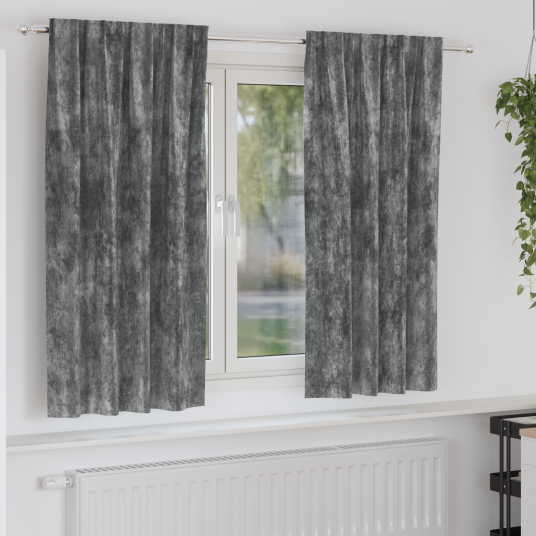 Gardin med gardiner 2 pcs Grå 175 x 140 cm Fløyel