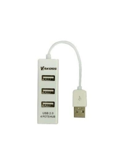 Vakoss TC-234UX - hub - 4 ports USB-hub - 4 porter - Hvit