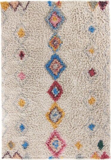 Ryetepper Marden Natural Cotton Shaggy beige/multi Størrelse: 240 x 340 cm
